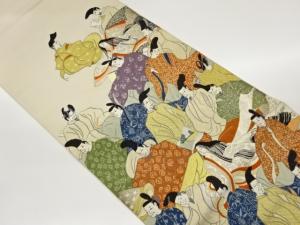 時代人物模様織出し袋帯